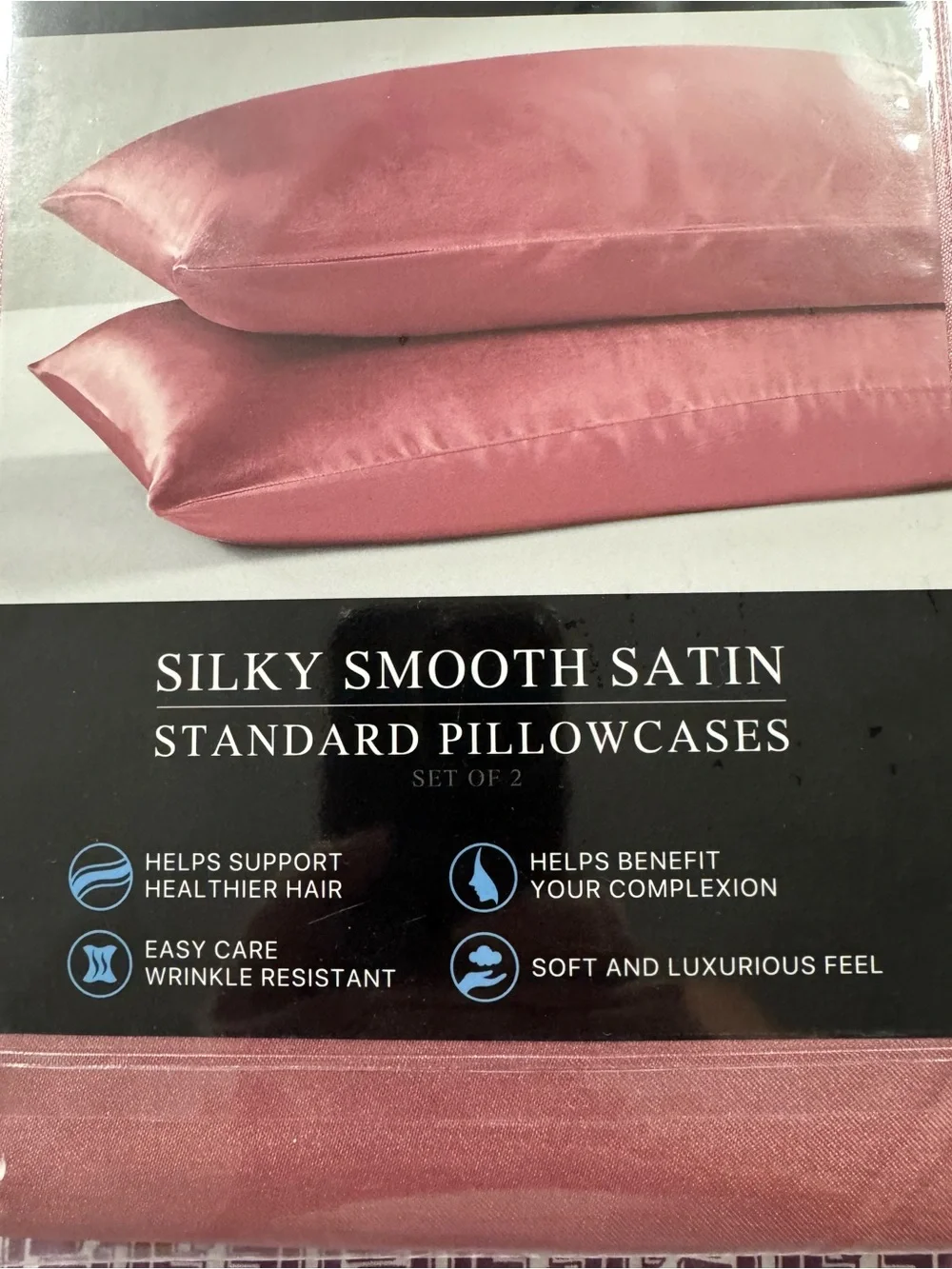 Silky Smooth Satin Standard Pillowcases - Rose Pink